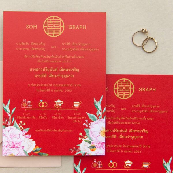 การ์ดแต่งงานปั้มฟอยล์ การ์ดแต่งงานมานิตา R18-101