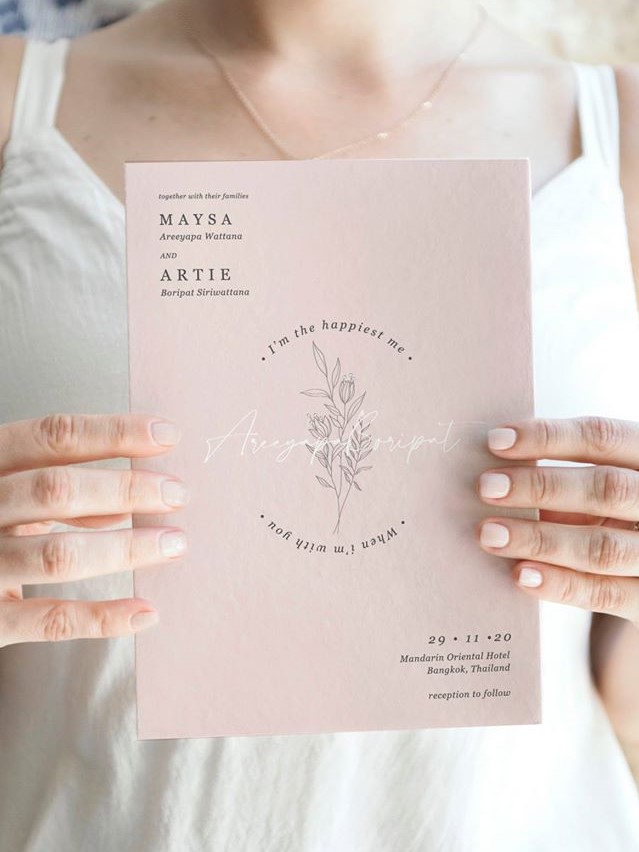 การ์ดแต่งงาน สีชมพู