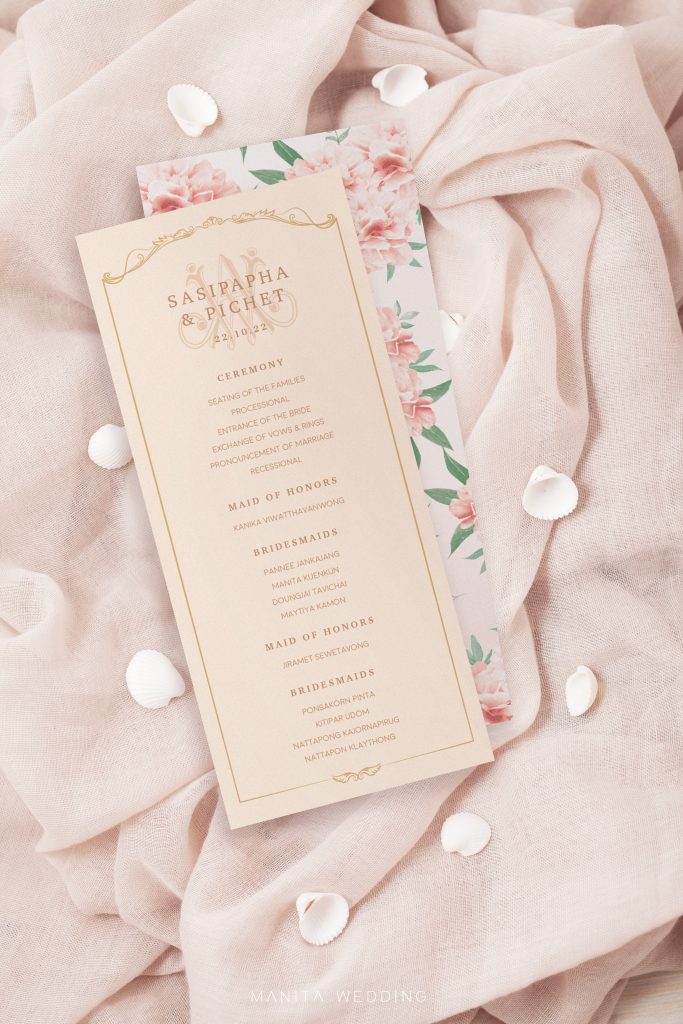 wedding program card