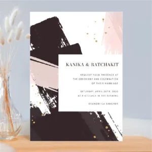 การ์ดแต่งงานสไตล์สีน้ำ painterly wedding invitation