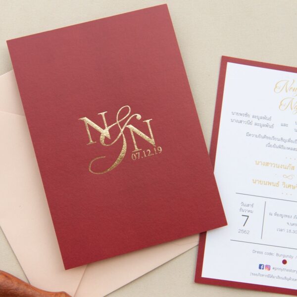 การ์ดแต่งงานปั้มฟอยล์ การ์ดแต่งงานมานิตา R17-070