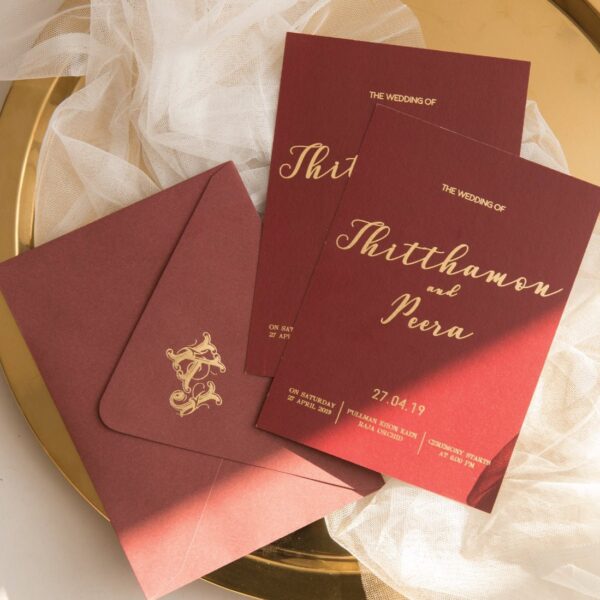 การ์ดแต่งงานปั้มฟอยล์ การ์ดแต่งงานมานิตา R17-100