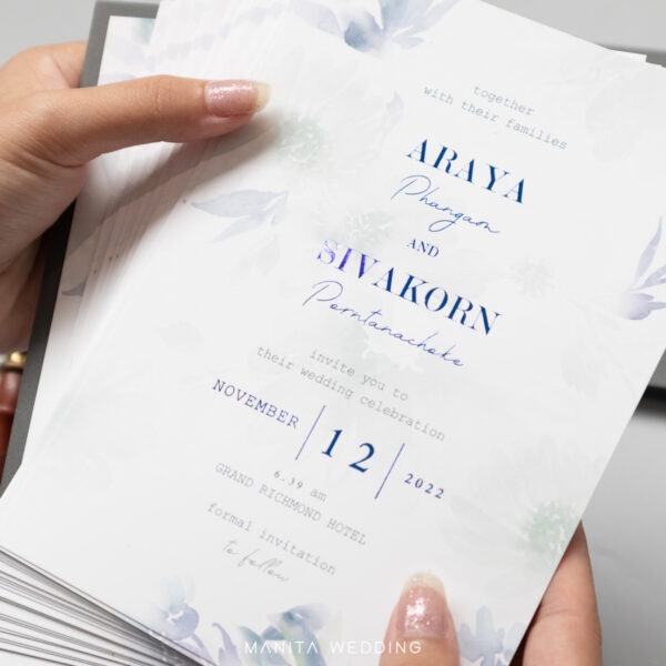 การ์ดแต่งงานปั้มฟอยล์ การ์ดแต่งงานมานิตา R18-035