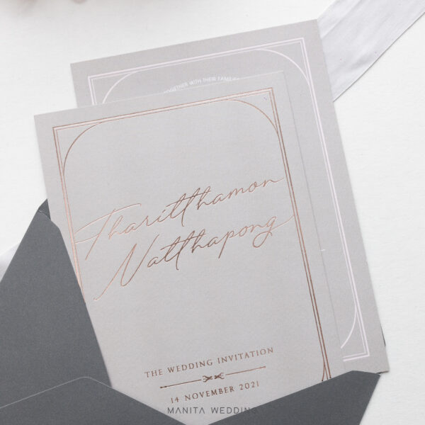 การ์ดแต่งงานปั้มฟอยล์ การ์ดแต่งงานมานิตา R21-018