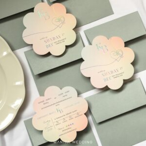 การ์ดแต่งงาน การ์ดแต่งงานภาพวาดระบายสีน้ำ R25-033