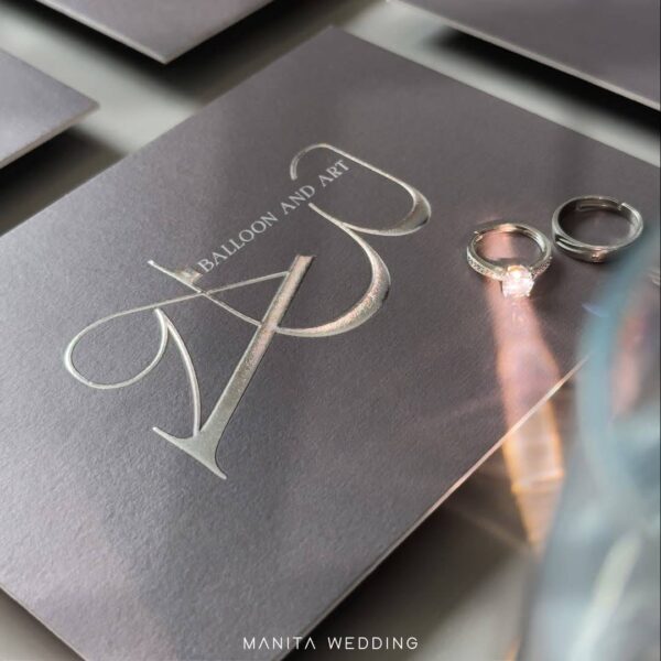 การ์ดแต่งงาน การ์ดแต่งงานตัวอักษร R25-037