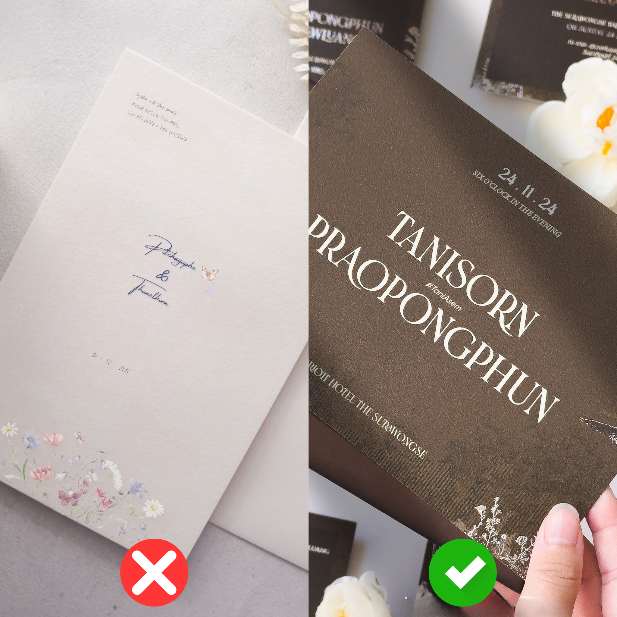 ขนาดตัวอักษรต้อง “อ่านง่าย” ธีมการ์ดงานแต่ง2025 ธีมการ์ดงานแต่งมีอะไรบ้าง ร้านการ์ดแต่งงาน ทำการ์ดแต่งงาน แต่งงานงบประหยัด