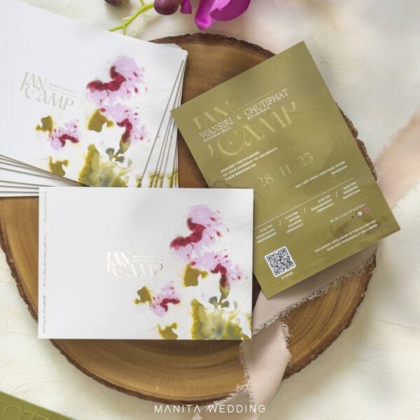 การ์ดแต่งงาน การ์ดแต่งงานสวนและดอกไม้ SET-25 G