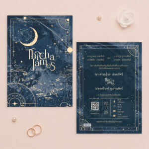 การ์ดแต่งงาน การ์ดแต่งงานภาพวาดระบายสีน้ำ R25-047