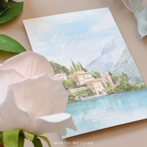 การ์ดแต่งงาน การ์ดแต่งงานภาพวาดระบายสีน้ำ SET-25 C