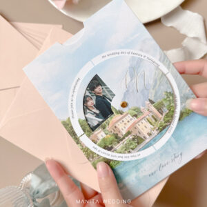 การ์ดแต่งงาน การ์ดแต่งงานภาพวาดระบายสีน้ำ SET-25 C
