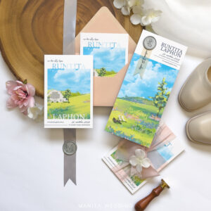 การ์ดแต่งงาน การ์ดแต่งงานภาพวาดระบายสีน้ำ Set-25 D