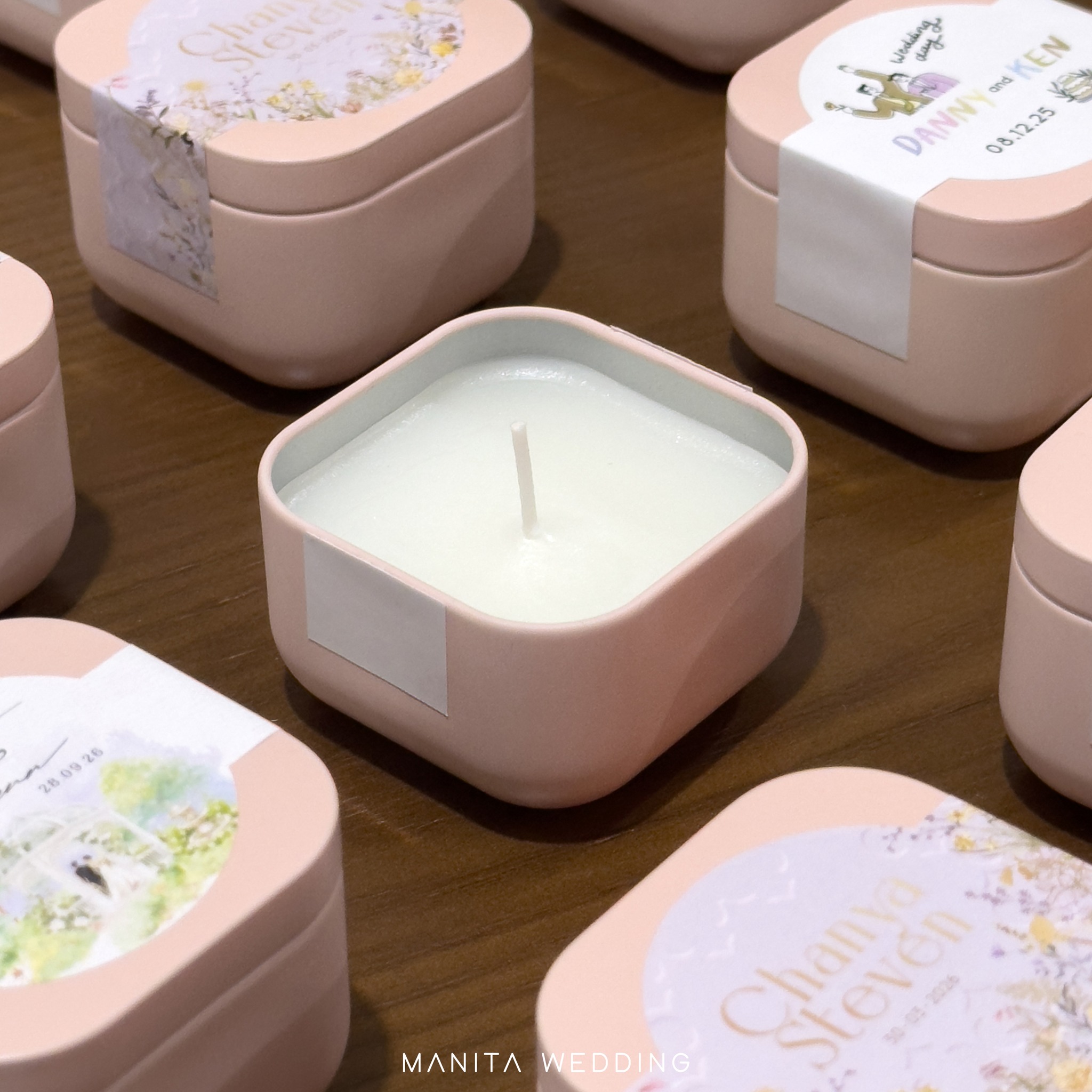 เทียนหอมตลับชมพู