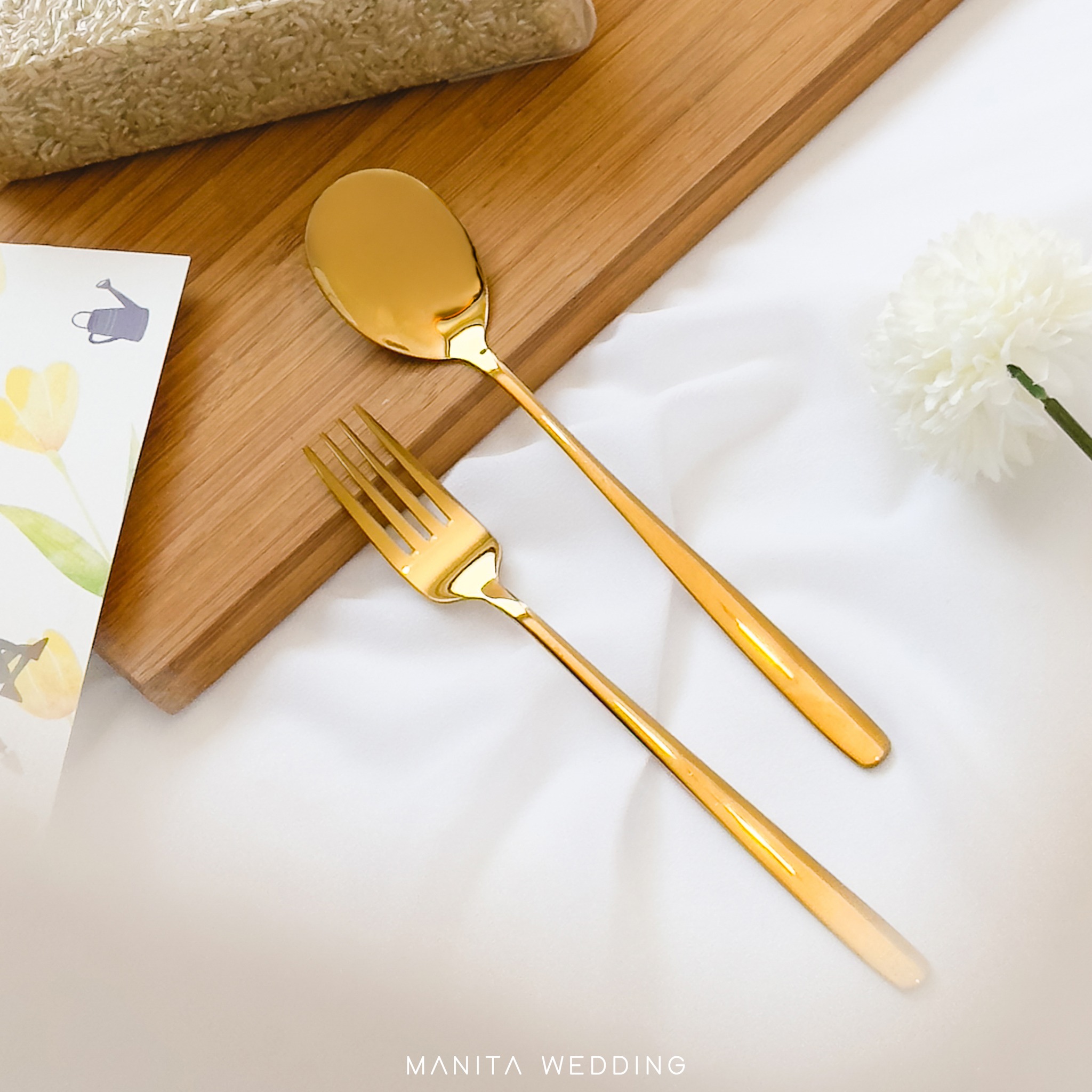 ของรับไหว้ เซต L ชาม ช้อนส้อมเกาหลีและข้าวกล้อง