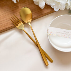 ของรับไหว้ เซต L ชาม ช้อนส้อมเกาหลีและข้าวกล้อง