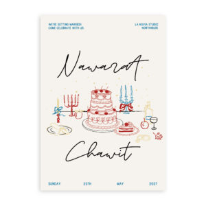 การ์ดแต่งงาน การ์ดแต่งงานภาพวาดระบายสีน้ำ R26-003